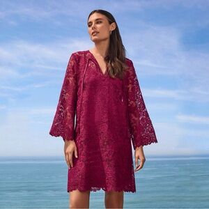 Johnny Was Harper Recycled Mini Dress in Burgundy Size Small